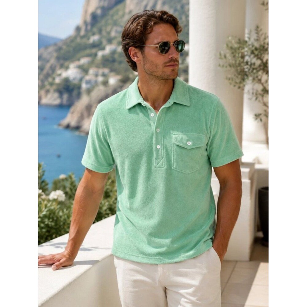 Criquet Terrycloth Players Men's Polo T-Shirt Collar Short Sleeve XL 290501